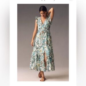 NWT Anthropologie The Peregrine Midi Dress Sky Floral